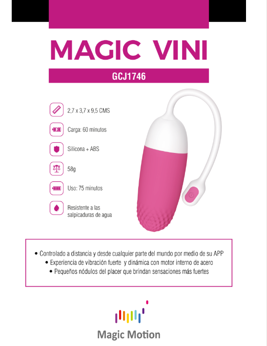 Huevo Vibrador con APP Magic Vini Pink