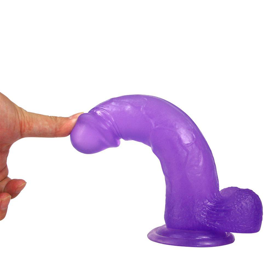 Dildo 8'' Large Purple Jelly Studs